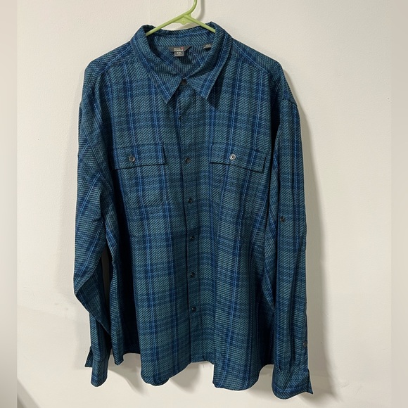 Chemise Boutonnée Homme Royal Robbins – Bleu, Taille L – Mélange Coton, Chanvre, Nylon – Occasion TB